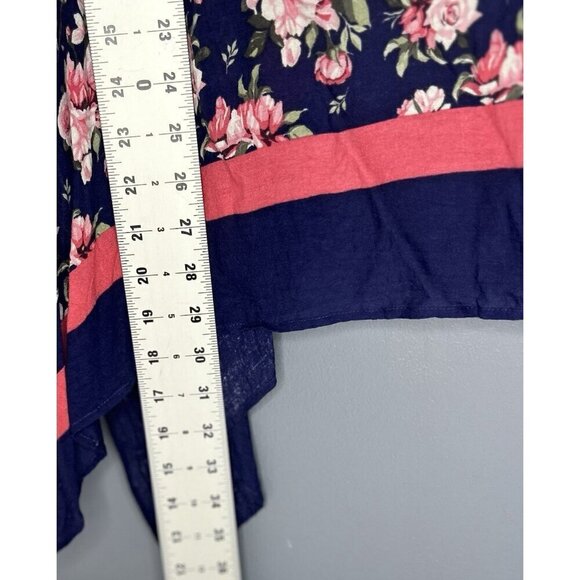 Mario Serrani Open Front Kimono Cardigan One Size Lagenlook Floral Boho Festival - Picture 5 of 10